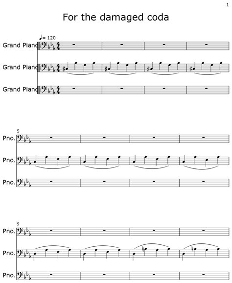 for the damaged coda sheet music|damaged coda download.